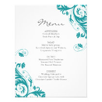 Petrol Wedding Menu invitations