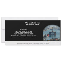 Petroleum customizable oil drilling rig watercolor personalized rack card