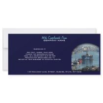 Petroleum customizable oil drilling rig watercolor custom rack cards