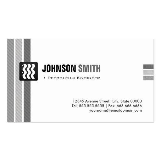 Petroleum Engineer - Creative Black White Business Card Template