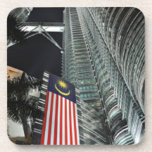 Petronas Towers at Night Drink Coasters