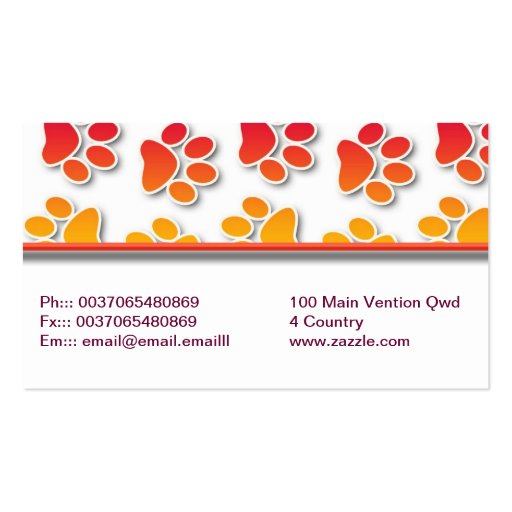 pets animals business card (back side)