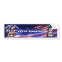 Pets for Vets bumper sticker NEW bumper stickers