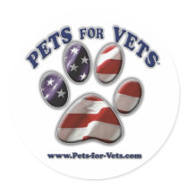 Pets for Vets www.pets-for-vets.com Round Sticker