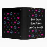 Pets Leave Paw Prints on Our Hearts 3 Ring Binder