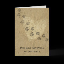 Pets leave Paw Prints on our Hearts cards