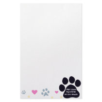 Pets Leave Paw Prints on Our Hearts Personalized Stationery