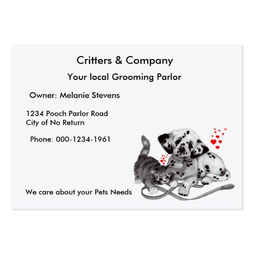 Pets Profile Card Business Cards (front side)