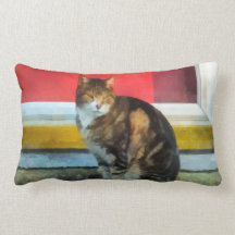 Pets - Tabby Cat by Red Door Throw Pillows
