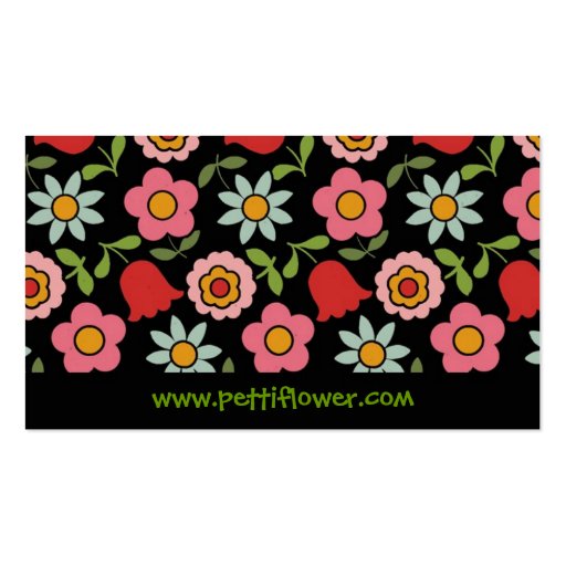Petti Flower - Black - Business Card (back side)