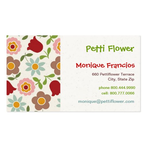 Petti Flower - Cream - Business Card (front side)