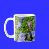 petunias in the garden mugs