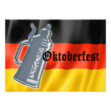 Pewter Beer Stein German Flag Oktoberfest Invite