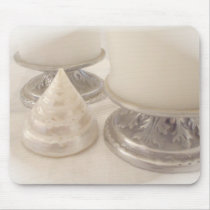 Pewter candlesticks and seashell mousepad by ritmoboxer Pewter candlesticks and seashell mousepad