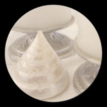 Pewter candlesticks and seashell stickers