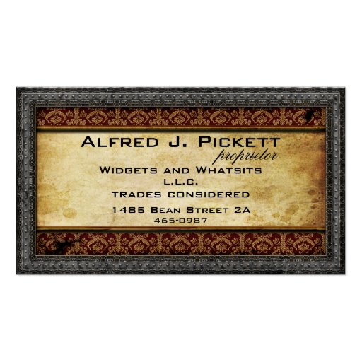 Pewter Frame Steampunk Cogs Business Card