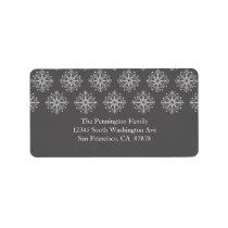 Pewter grey   white snowflake winter address label