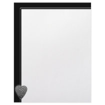 Pewter Love Heart! Playing Card Pattern! letterhead