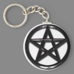Pewter Pentacle pagan keychain keychains