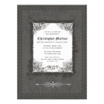 Pewter scroll frame graduation party invitation