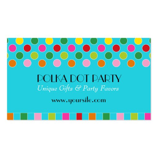 Peyton Polka Dot Multi-Colored Chic Business Card (front side)