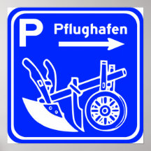Pflughafen Schild Highway Sign Poster