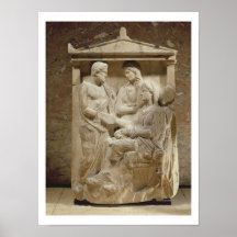 Phainippos and Mnesarete gravestone showing family Print