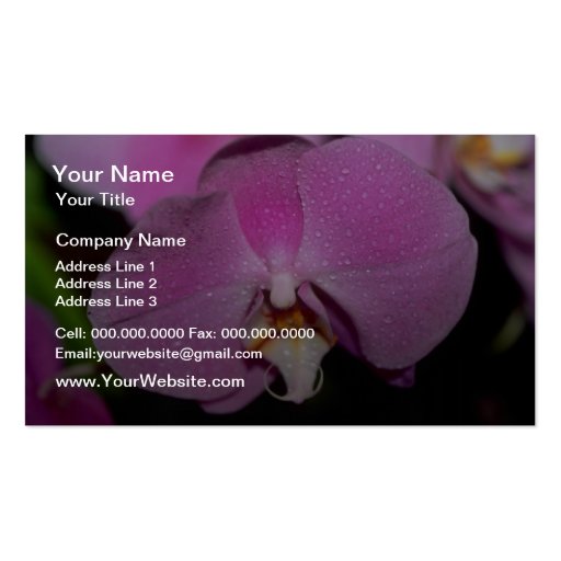 Phalaenopsis flowers business cards (front side)