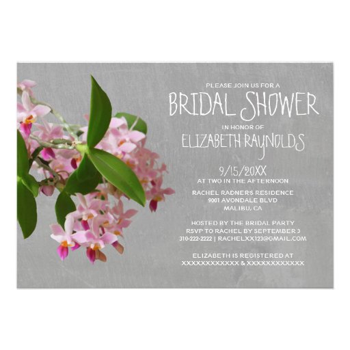 Phalaenopsis Orchid Bridal Shower Invitations