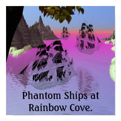 Phantom Ships at Rainbow Cove. Print by Bourgriver