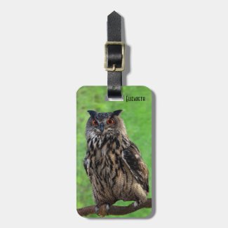 Pharaoh Eagle Owl Luggage Tag