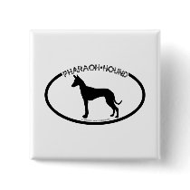 Pharaoh Hound Silhouette Black Button by dogsilhouettes Pharaoh Hound Silhouette Black Button
