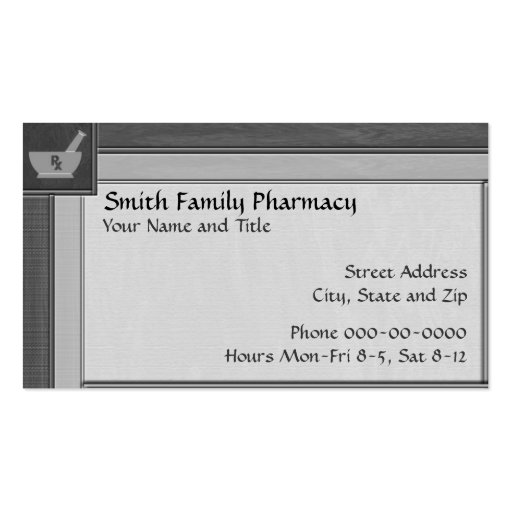 Pharmacist Business Card (front side)