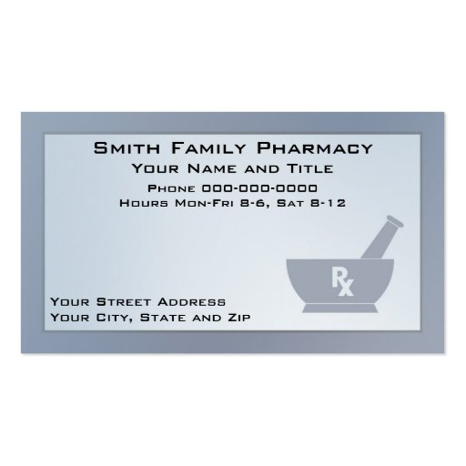 Pharmacist Business Card (front side)