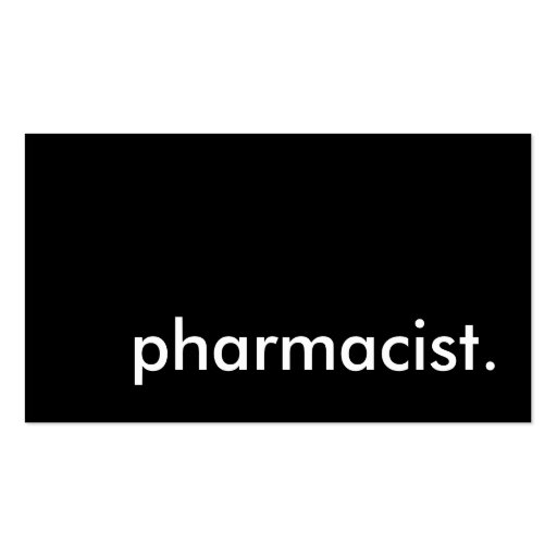 pharmacist. business cards (front side)