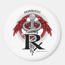 Pharmacist Caduceus Fridge Magnet