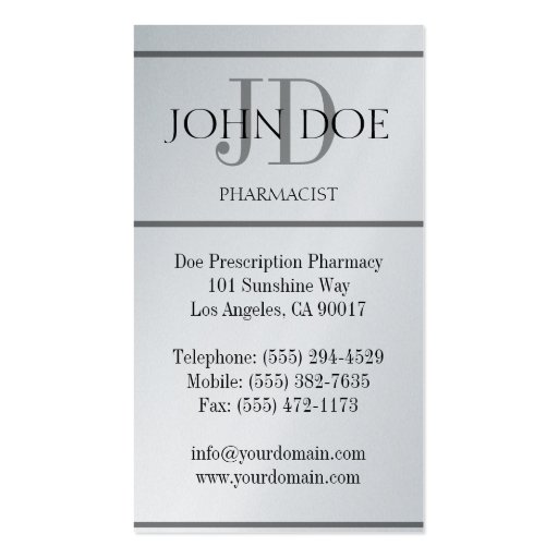 Pharmacist Compounding Pharmacy Mortar Pestle Business Cards (back side)