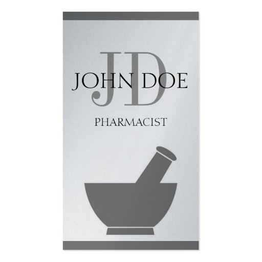 Pharmacist Compounding Pharmacy Mortar Pestle Business Cards (front side)