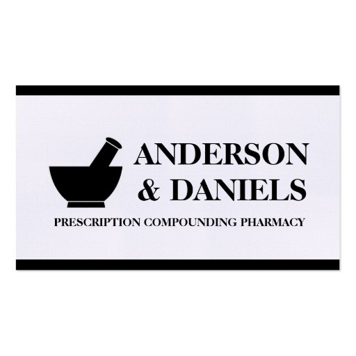 Pharmacist Compounding Pharmacy Mortar Pestle Business Card