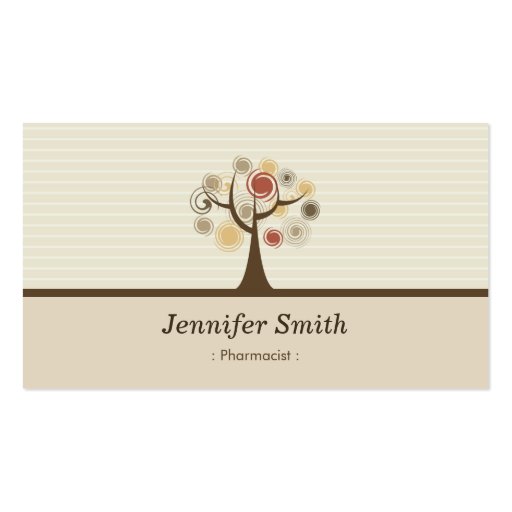 Pharmacist - Elegant Natural Theme Business Card (front side)