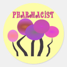 Pharmacist Gifts Artsy Trees Design Round Sticker