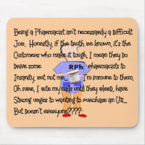 Pharmacist Gifts "Brink of Insanity" Story Art Mouse Pad