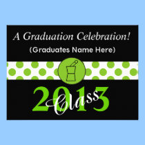 Pharmacist Graduation Invitations Green Black invitations