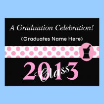 Pharmacist Graduation Invitations Pink and Black invitations