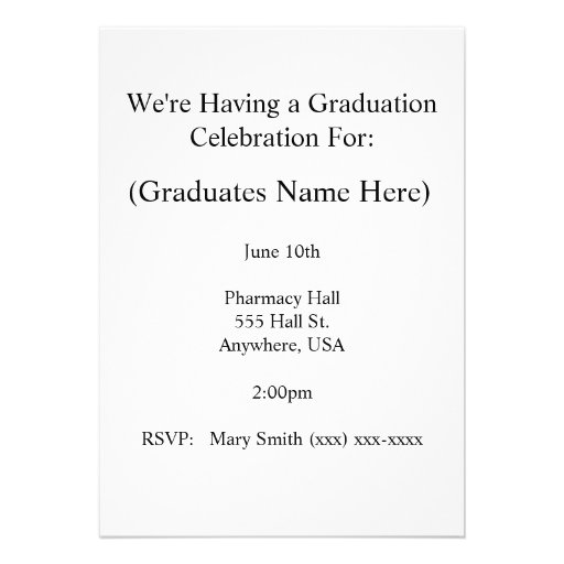 Pharmacist Graduation Invitations Prescription