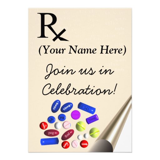 Pharmacist Graduation Invitations Prescription