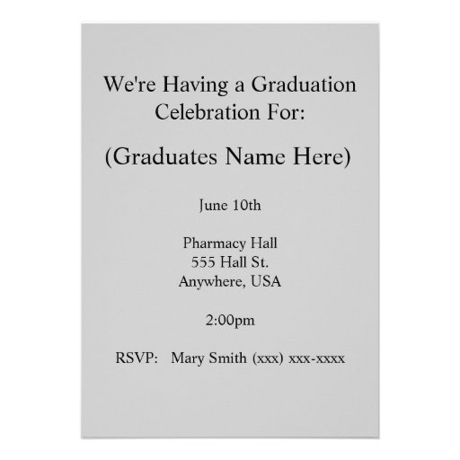 Pharmacist Graduation Invitations Rx Pad Design