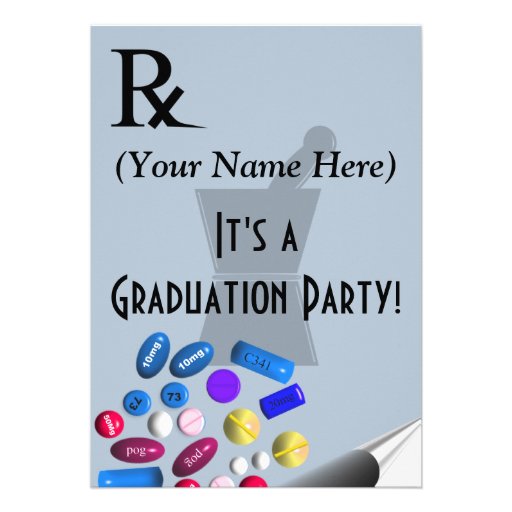Pharmacist Graduation Invitations Rx Pad Design