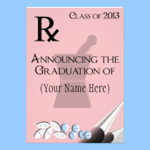 Pharmacist Graduation Invitations Rx Pad Design II invitations
