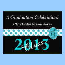 Pharmacist Graduation Invitations Teal and Black invitations